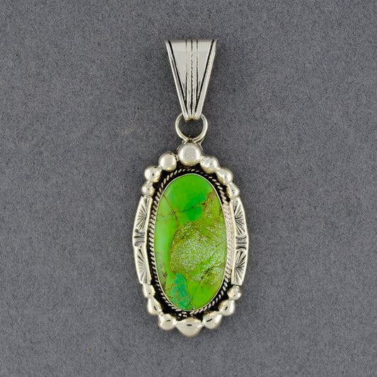 Sterling Silver Gaspeite Oval Pendant