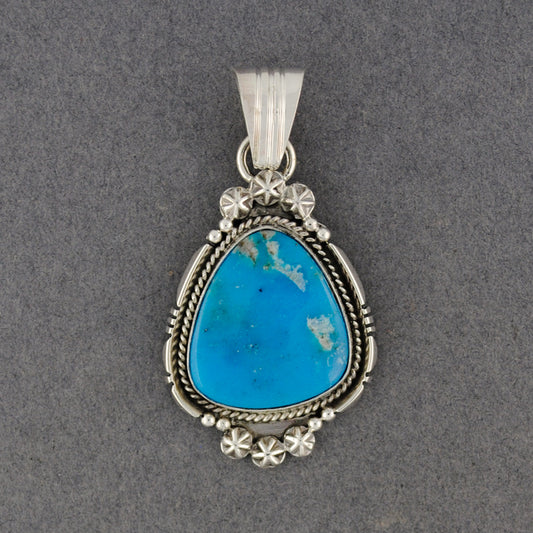 Sterling Silver Turquoise Oblong Drop Pendant