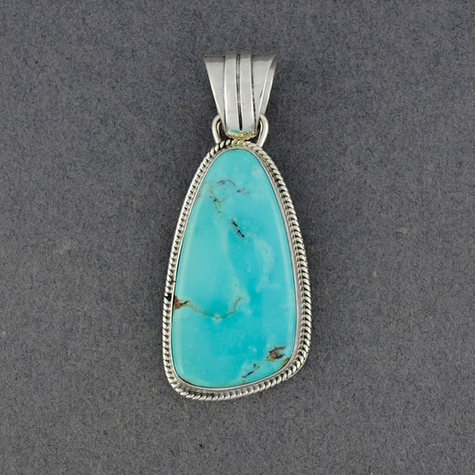 Sterling Silver Turquoise Oblong Triangle Pendant
