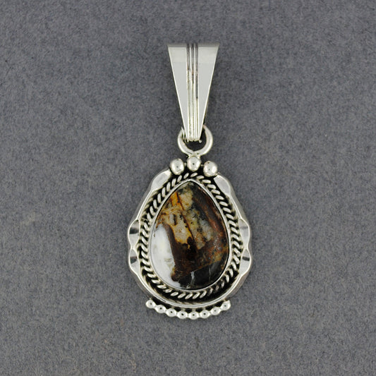 Sterling Silver Wild Horse Turquoise Teardrop Pendant