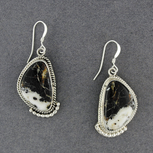 Sterling Silver White Buffalo Turquoise Earrings