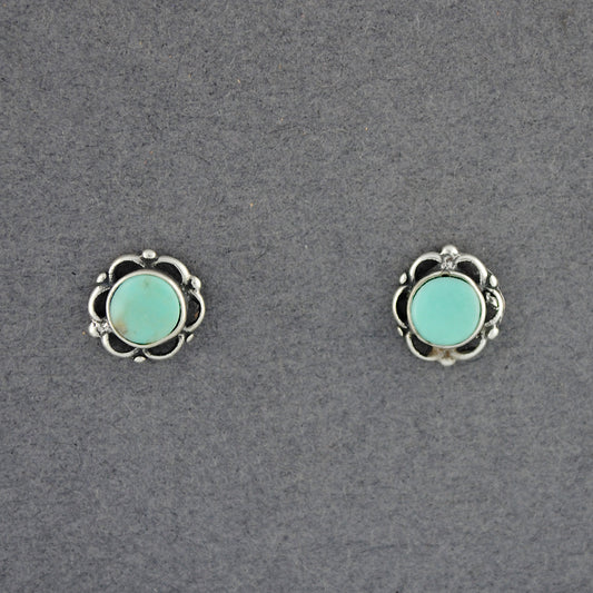 Sterling Silver Turquoise Framed Post Earrings