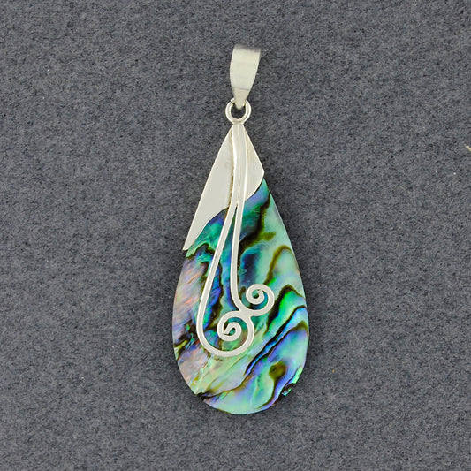 Abalone Small Swirls Teardrop Pendant