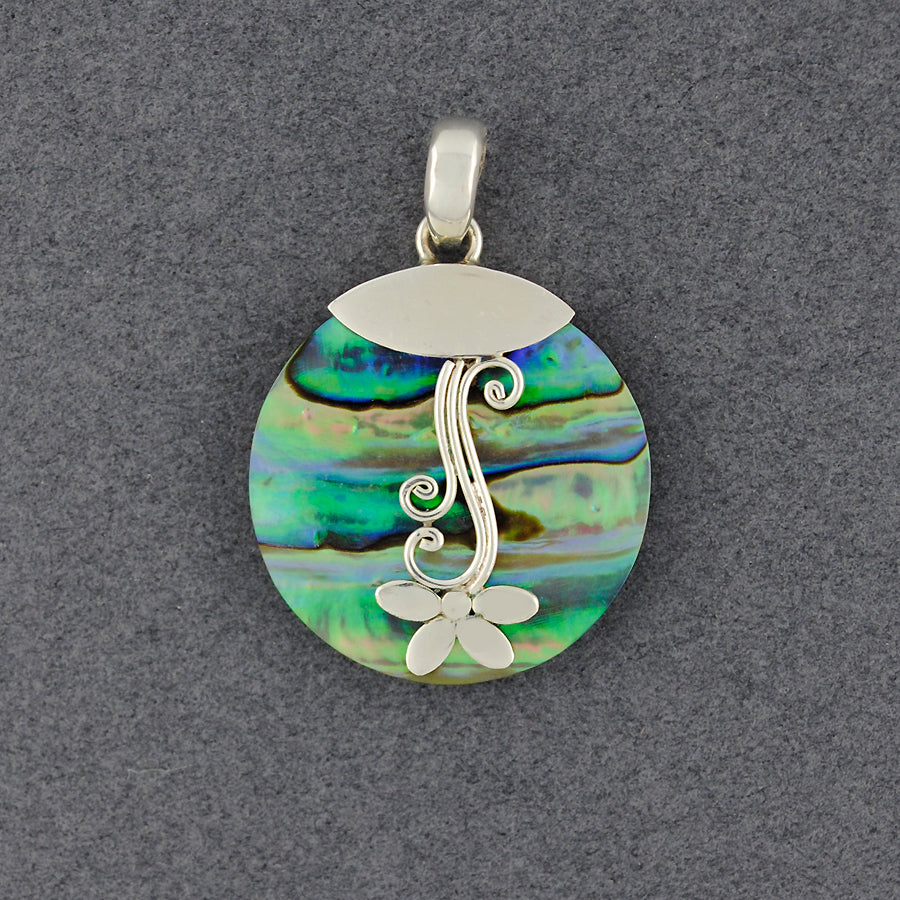 Abalone Flower And Swirls Pendant