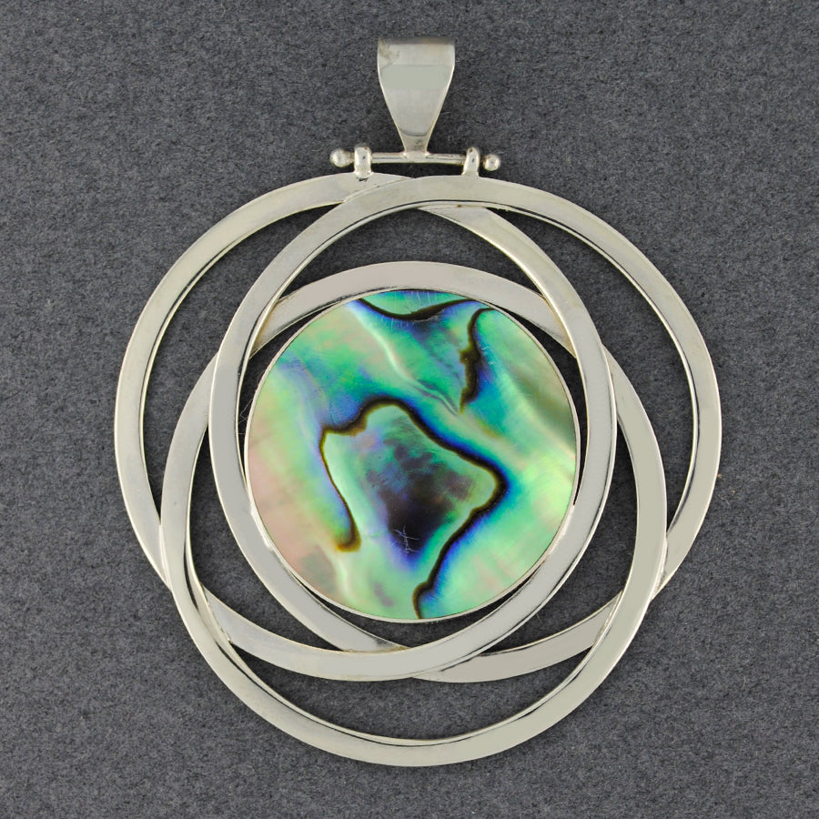 Abalone Large Layered Circles Pendant