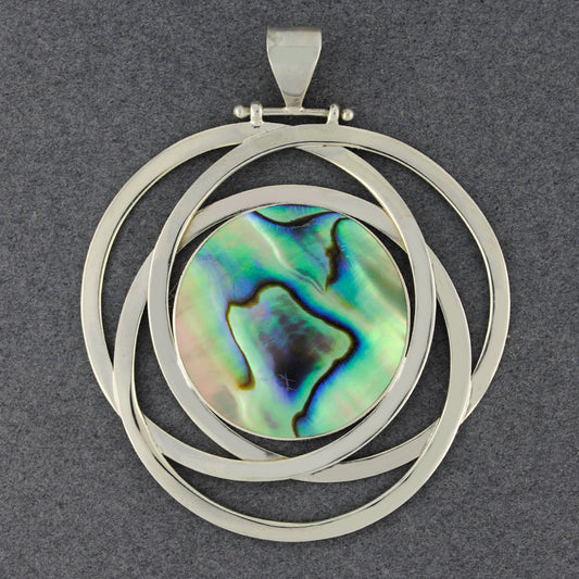 Abalone Large Layered Circles Pendant