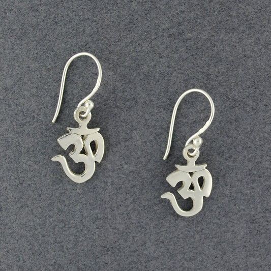 Sterling Silver Small Om Earrings