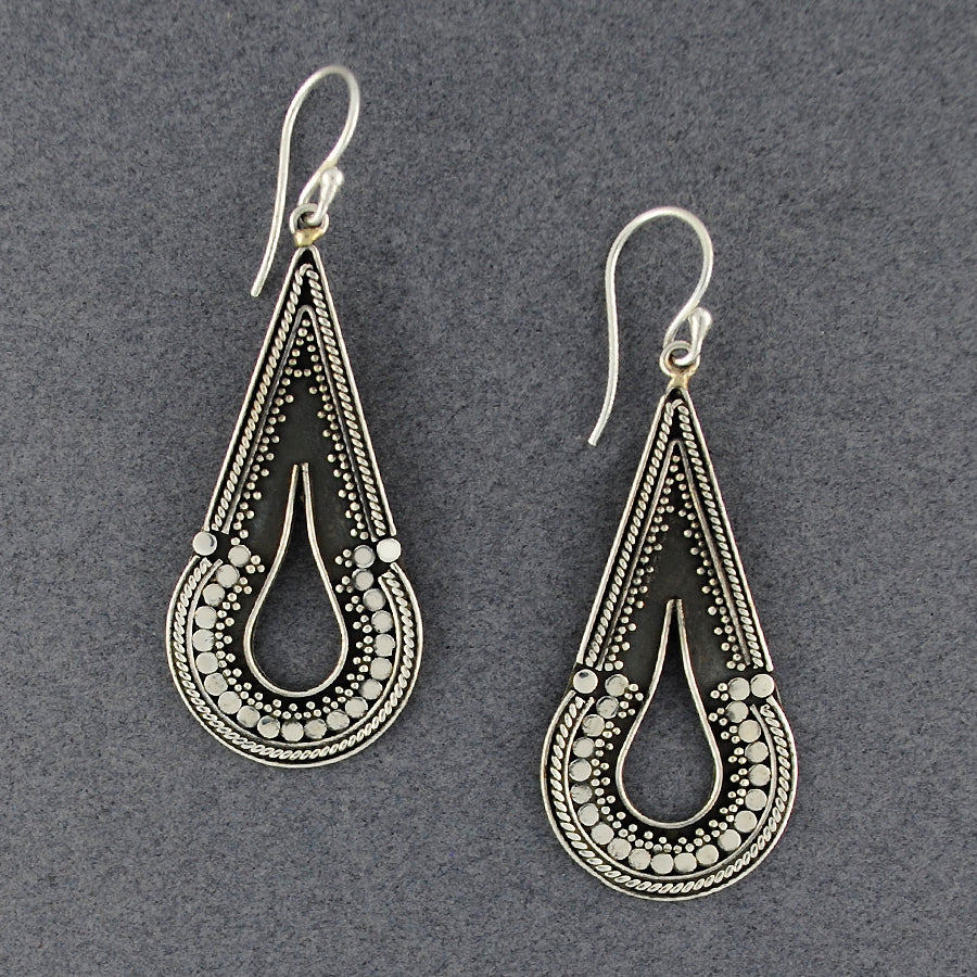 Sterling Silver Dots & Twist Drop Earrings