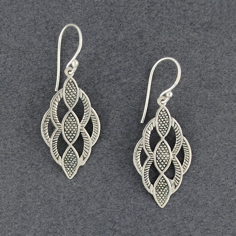 Sterling Silver Detailed Diamond Shape Earrings