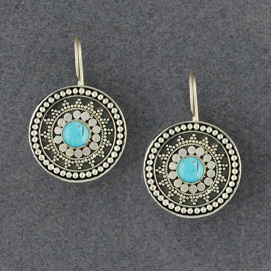 Turquoise Detailed Disc Earrings