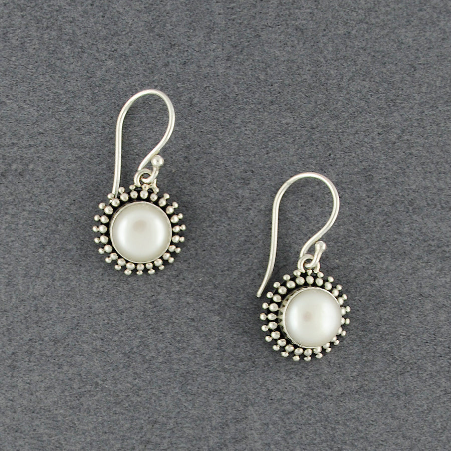 Pearl Dotted Bezel Earrings