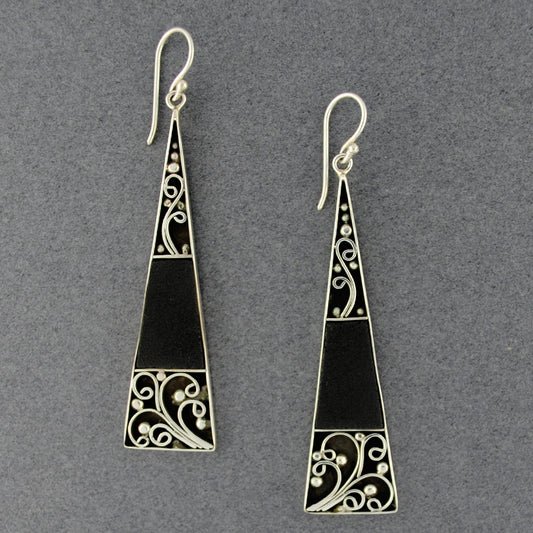 Lava Ornate Triangle Earrings