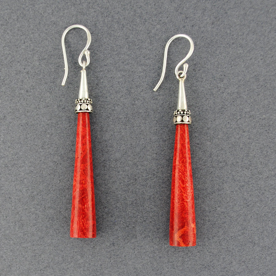 Coral Cone Dangle Earrings