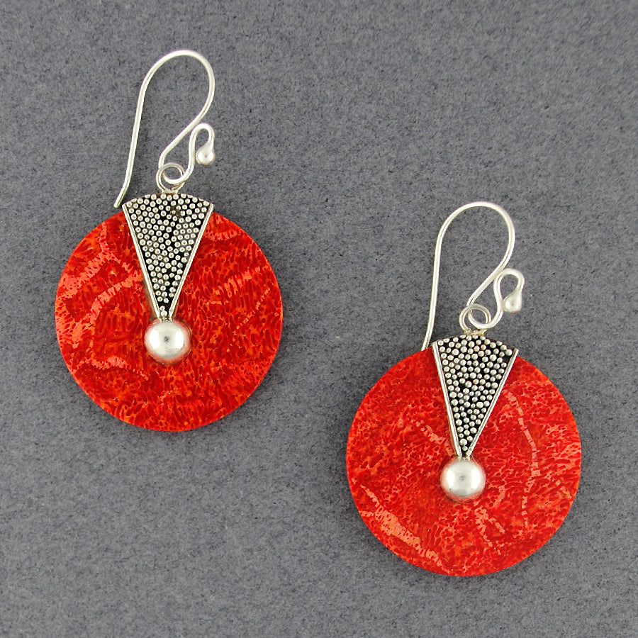 Coral Mini Dots Disc Earrings