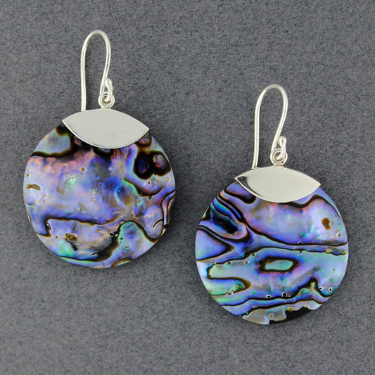 Abalone Plain Circle Earrings