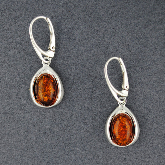 Amber Oval Drop Earrings