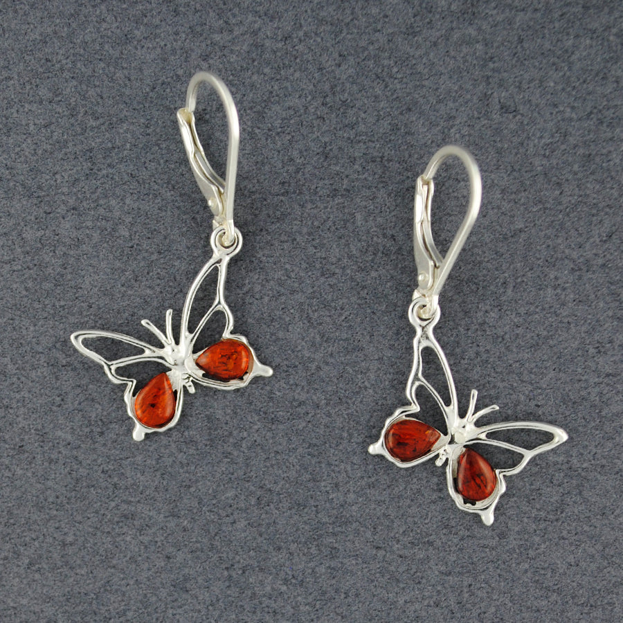 Amber Butterfly Earrings