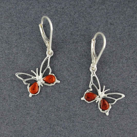 Amber Butterfly Earrings