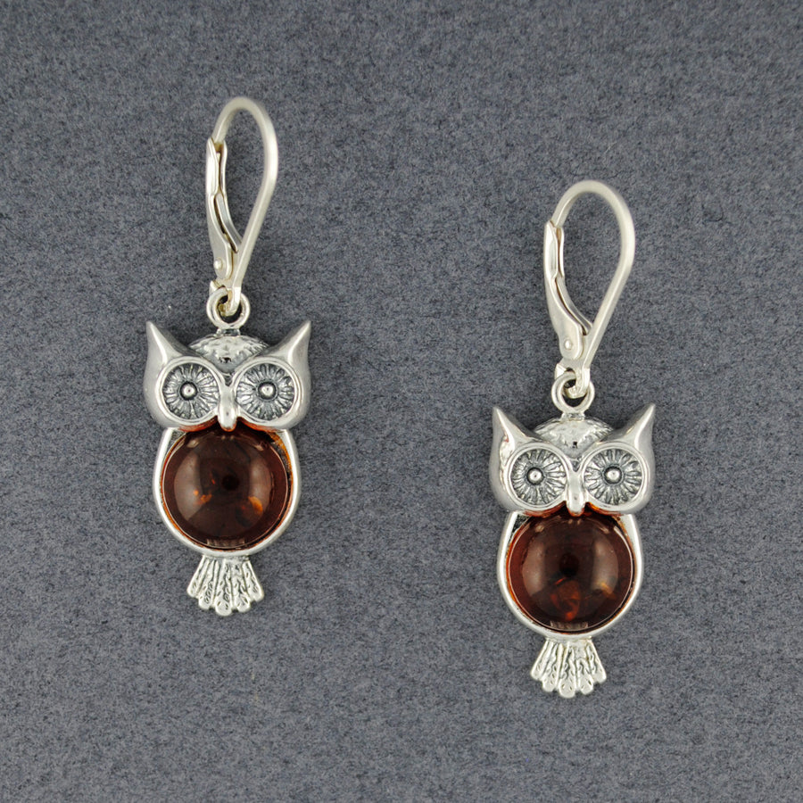 Amber Owl Earrings