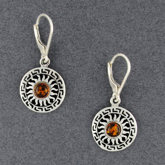 Amber Sun With Border Earrings