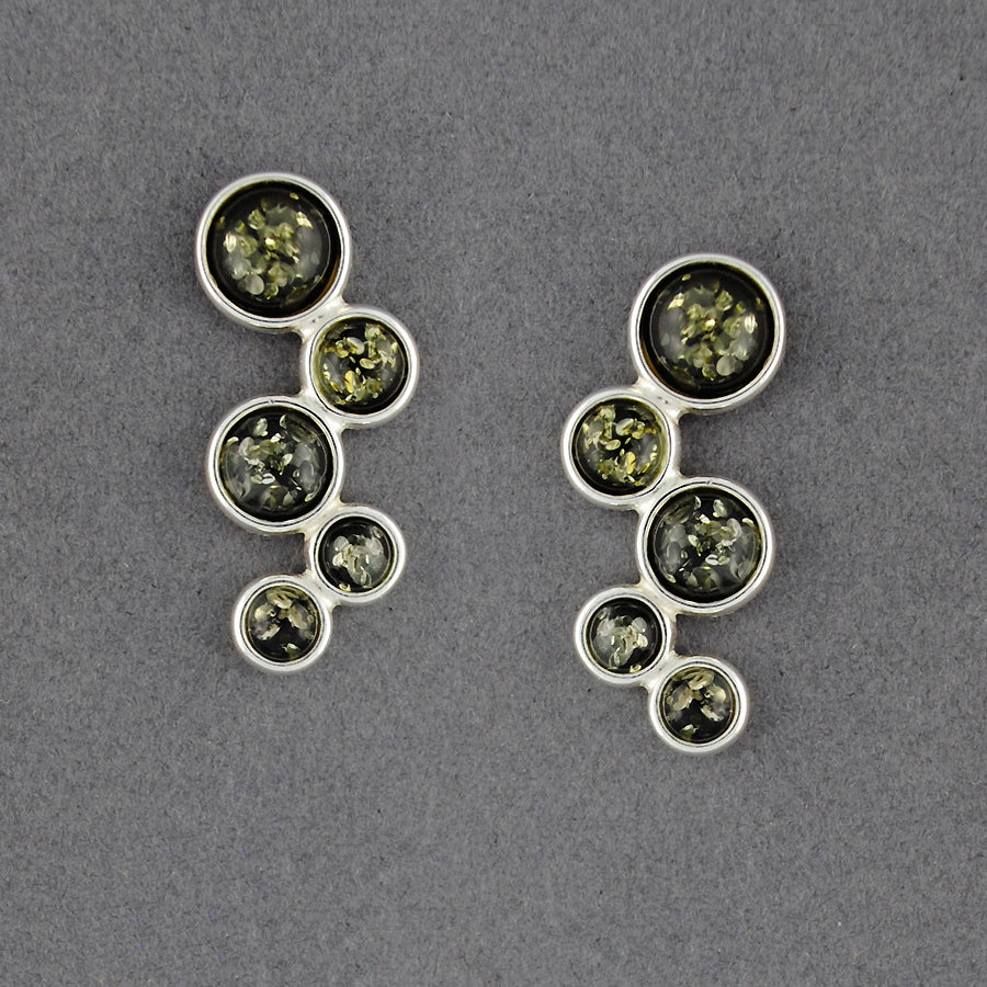 Green Amber Dots Earrings