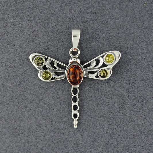 Multi Amber Large Dragonfly Pendant