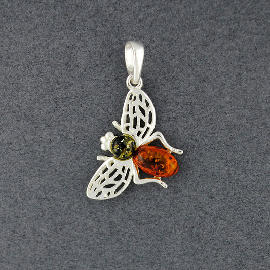 Multi Amber Bee In Flight Pendant