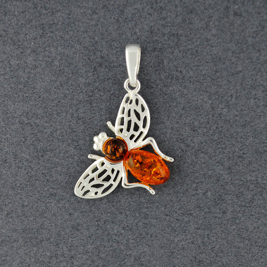 Amber Bee In Flight Pendant