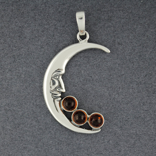 Amber Cresent Moon Pendant