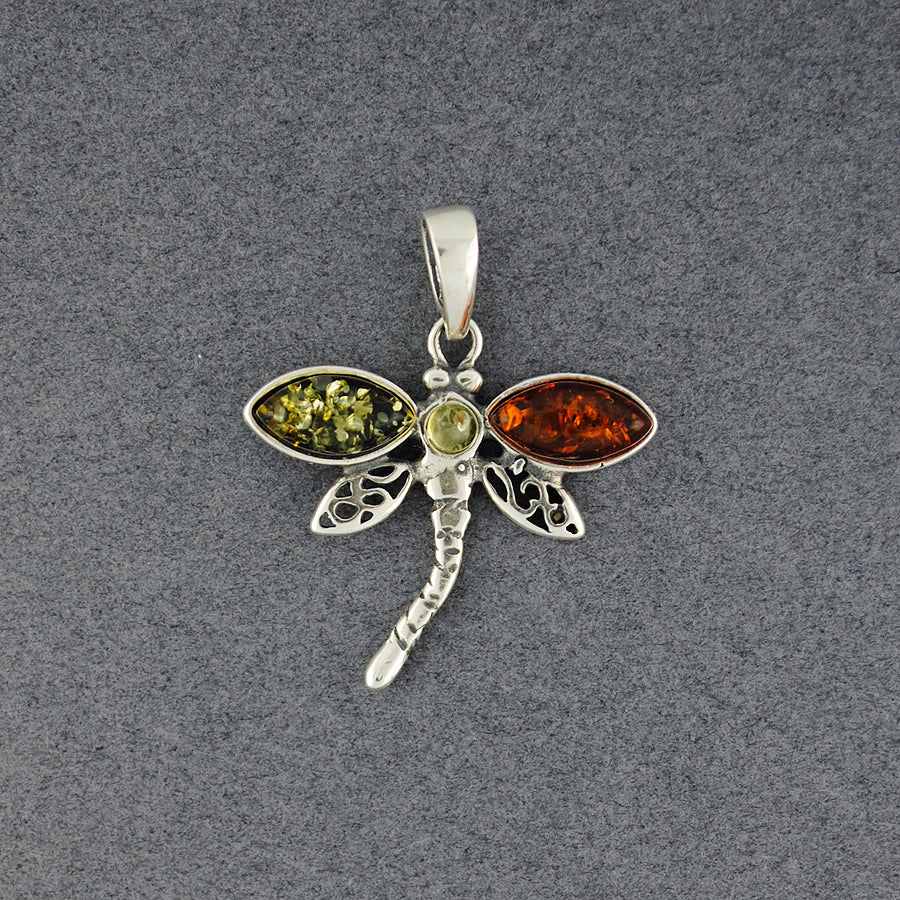 Multi Amber Dragonfly Pendant