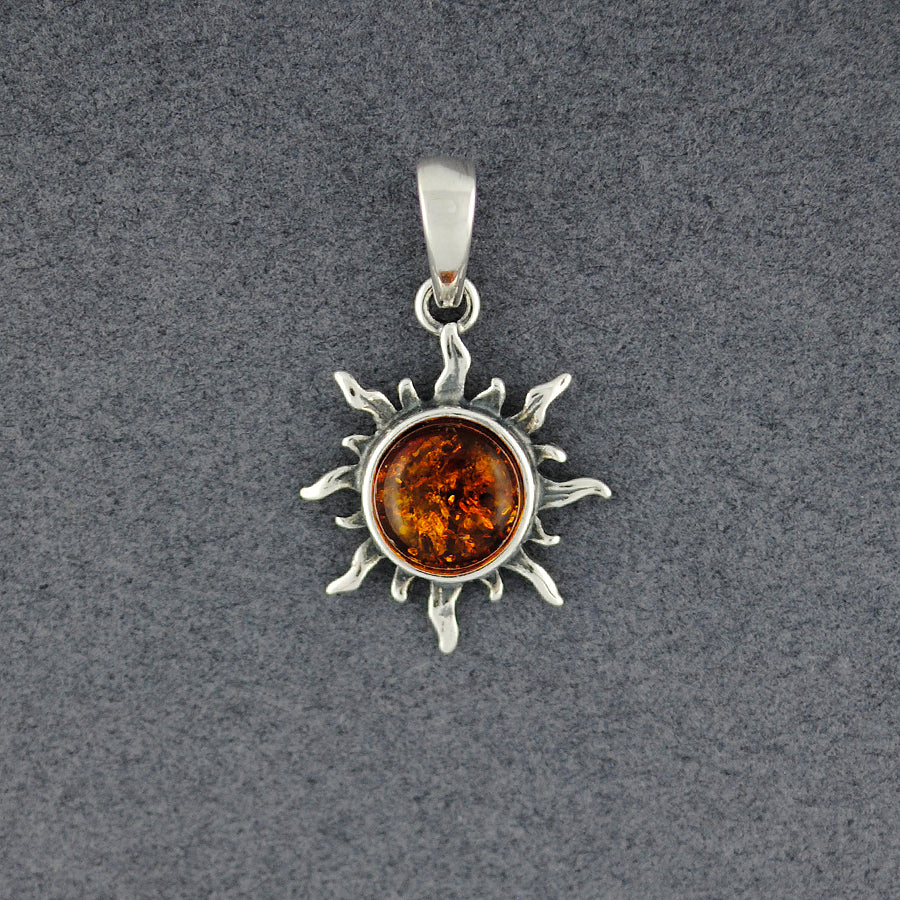 Amber Small Sun Pendant