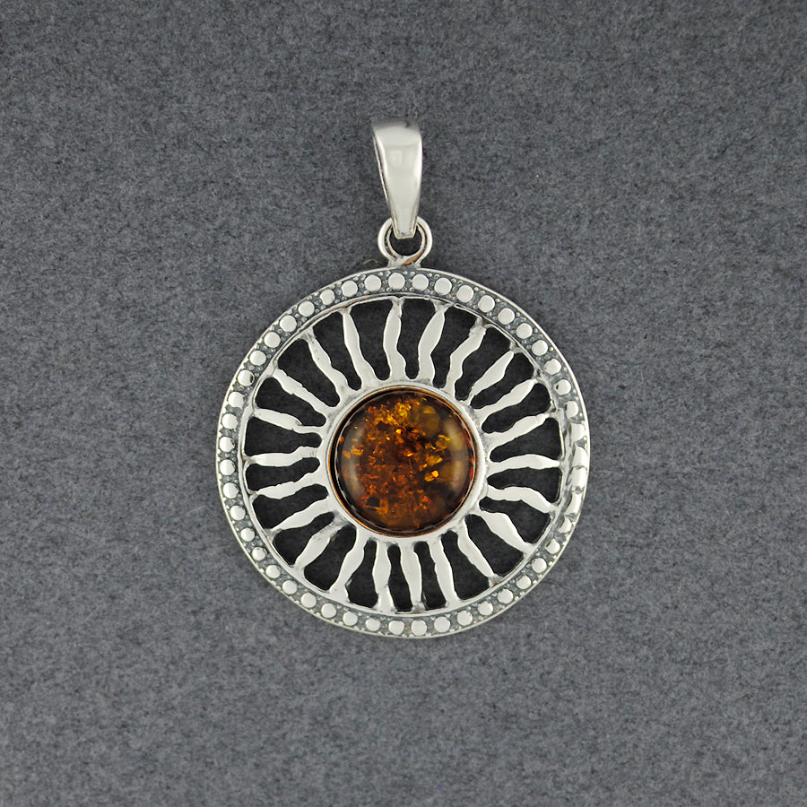 Amber Sun Dot Border Pendant