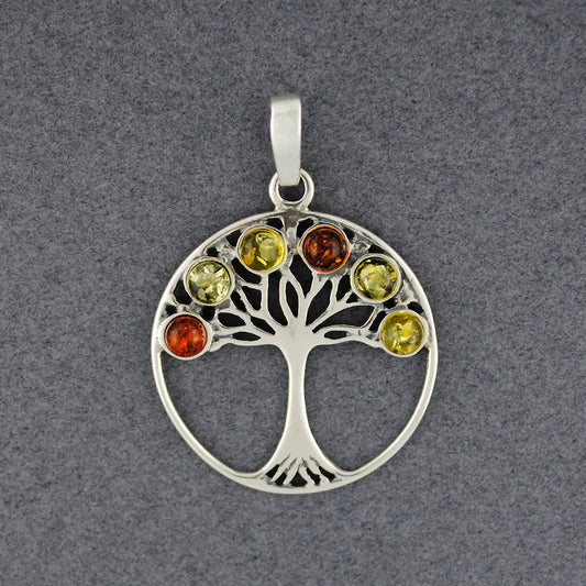 Multi Amber Tree Of Life Pendant