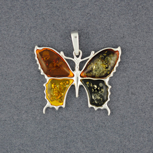 Multi Amber Butterfly Pendant