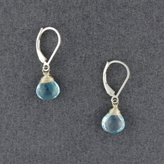 Sterling Silver Blue Topaz Drop Earrings