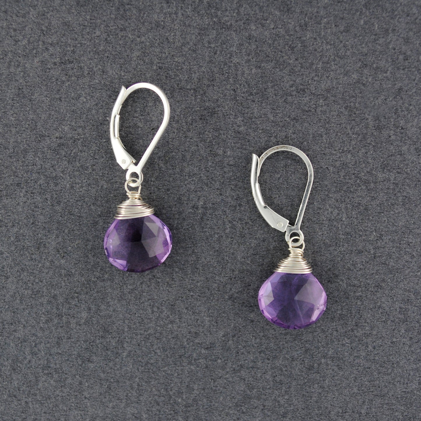 Sterling Silver Amethyst Drop Earrings