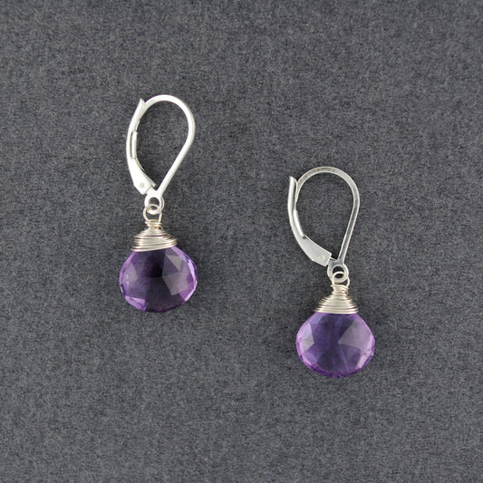 Sterling Silver Amethyst Drop Earrings