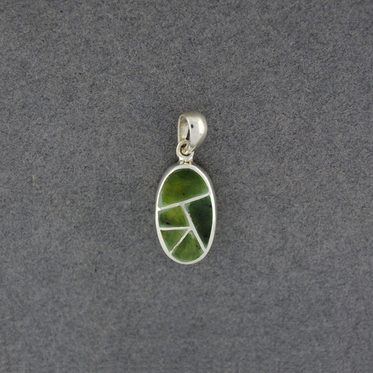 Sterling Silver Alaskan Jade Small Mosaic Pendant