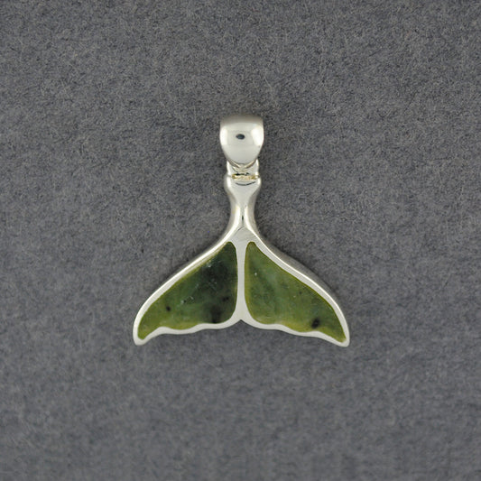 Sterling Silver Alaskan Jade Whale Tail Pendant