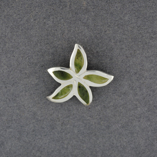Sterling Silver Alaskan Jade Flower Pendant