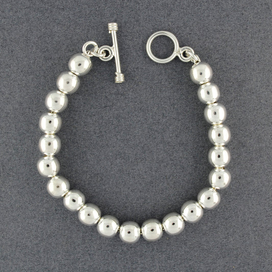 Sterling Silver 8 mm Beaded Bracelet