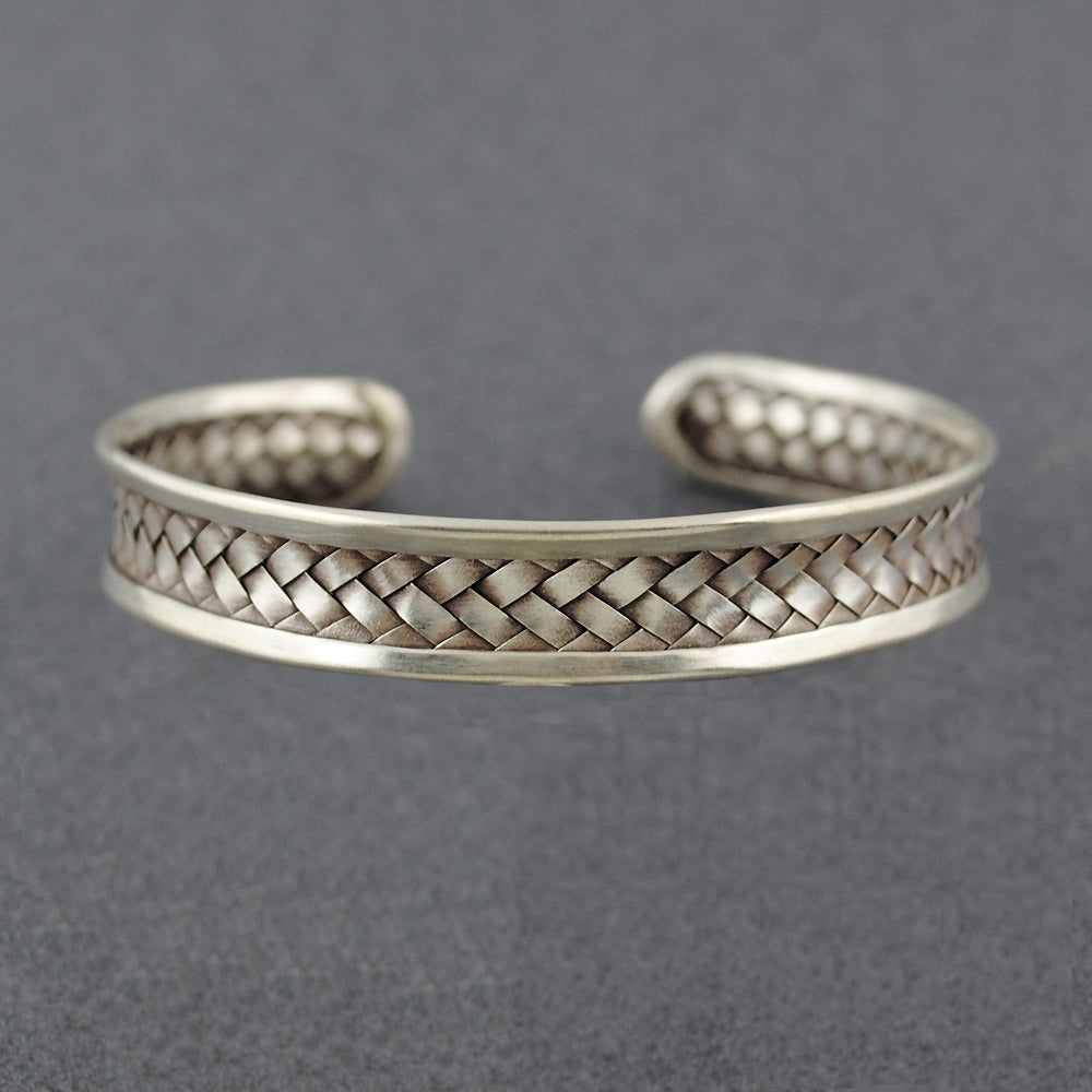 Hill Tribe Silver Woven Cuff Bracelet