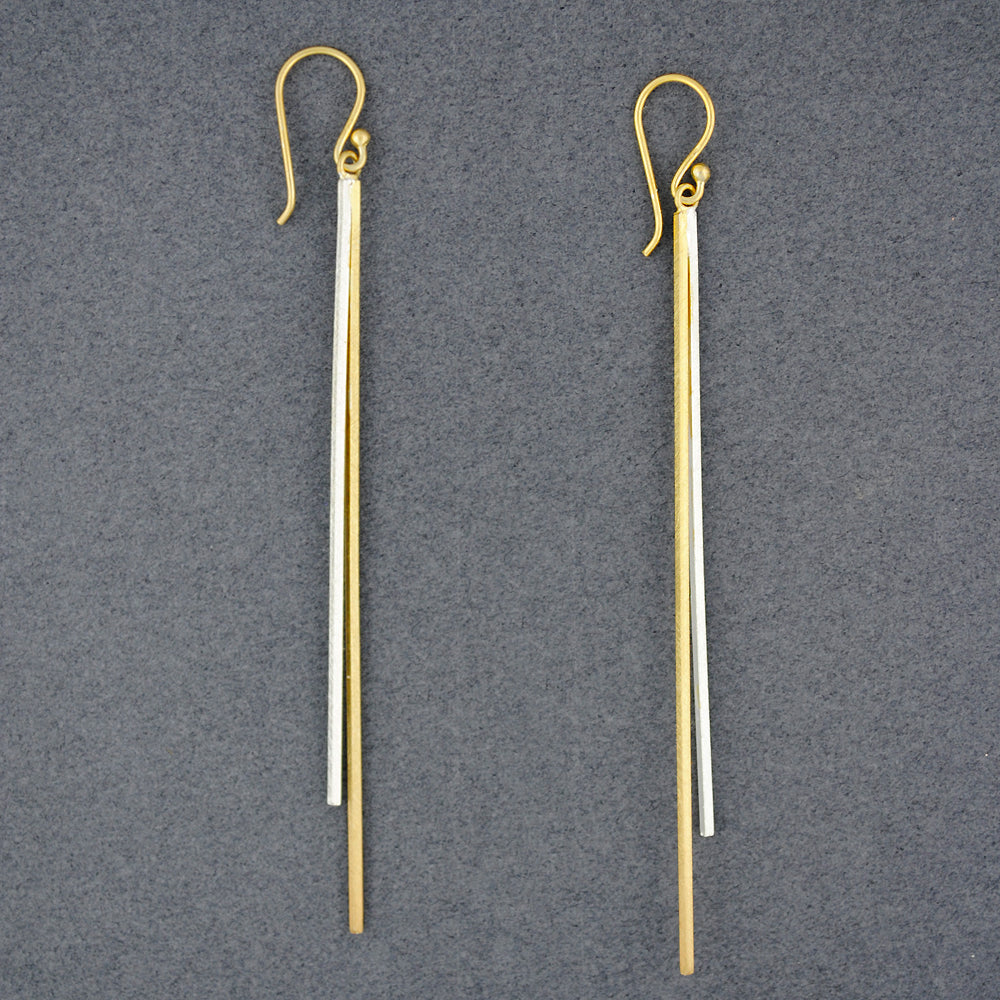 Hill Tribe Two Tone Stick Earrings