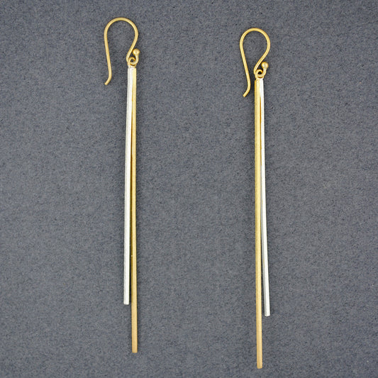 Hill Tribe Two Tone Stick Earrings