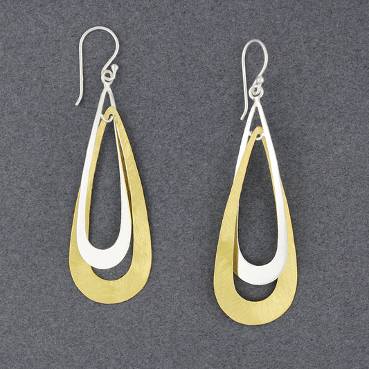 Hill Tribe Silver Two Tone Loop Earrings