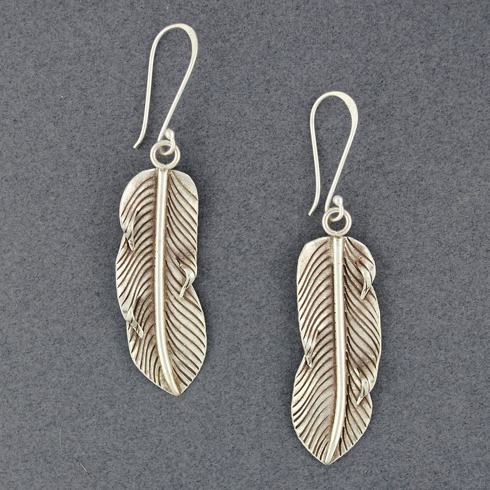 Hill Tribe Silver Feather Earrings