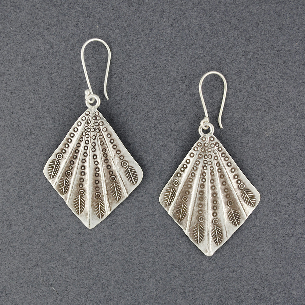 Hill Tribe Silver Feather & Leaf Fan Earrings