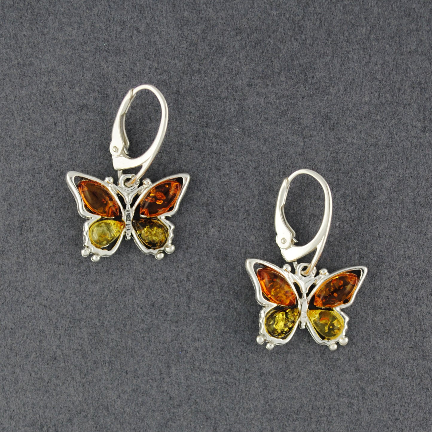 Amber Four Stone Butterfly Earrings