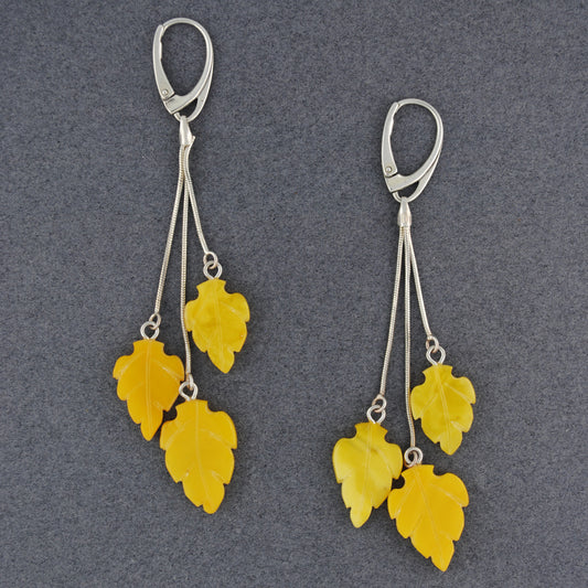 Butterscotch Amber Leaves Earrings