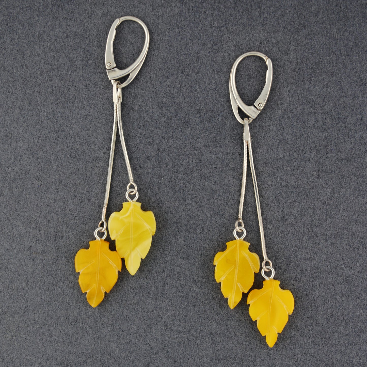 Butterscotch Amber Leaves Earrings